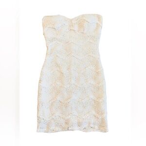 White Strapless Mini Dress